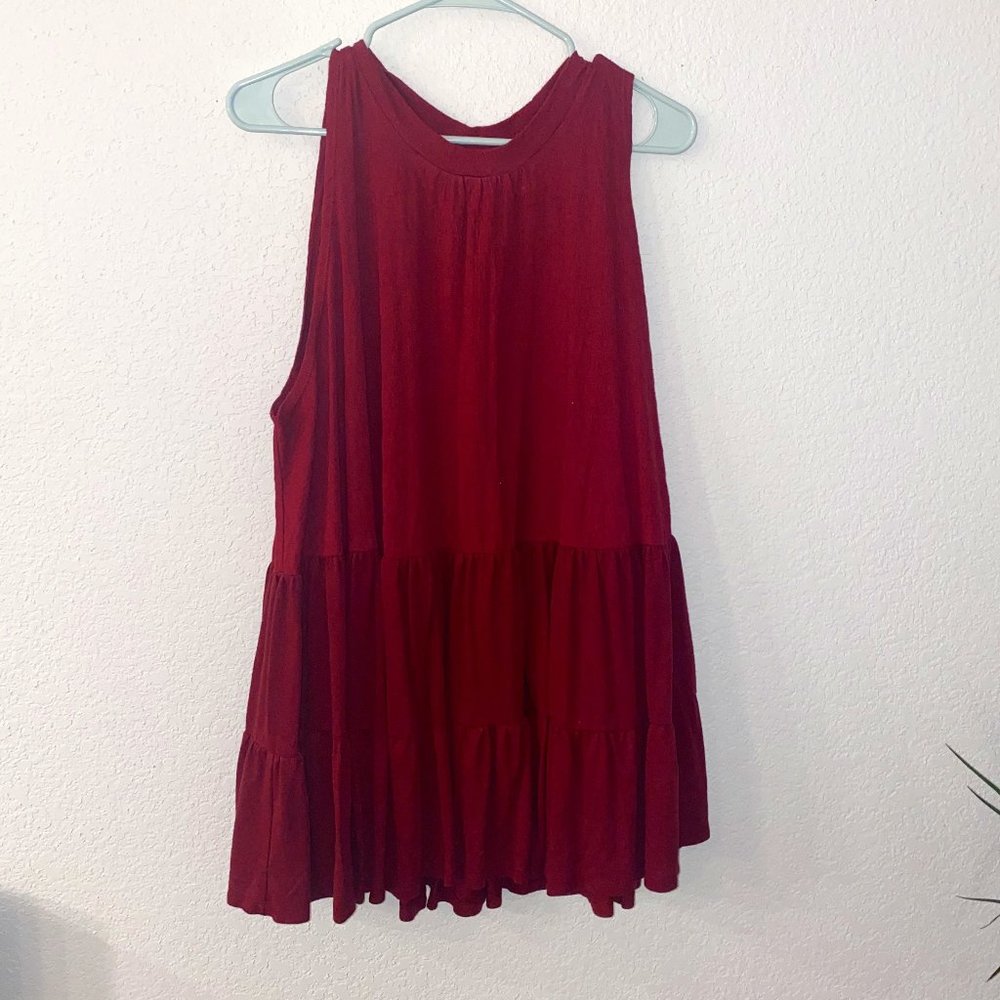 Free People Boho Burgundy Tank - NWT